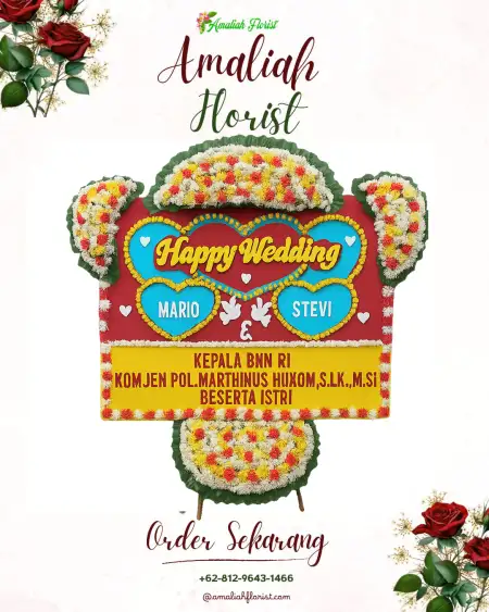 Papan Bunga Pernikahan Garongan